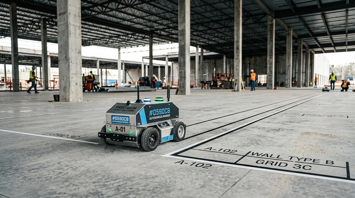 Layout robots on site: printing BIM onto the slab to the millimetre