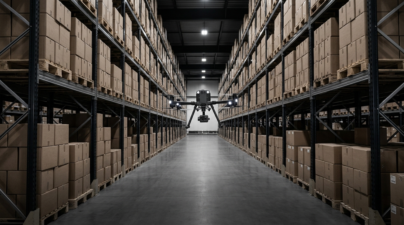 Inventurdrohne im Lager: Hat die Halle ein Tor nach draußen?