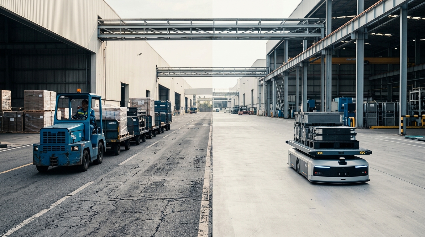 Outdoor AMR vs. Tugger Fleet: Total Cost of Ownership