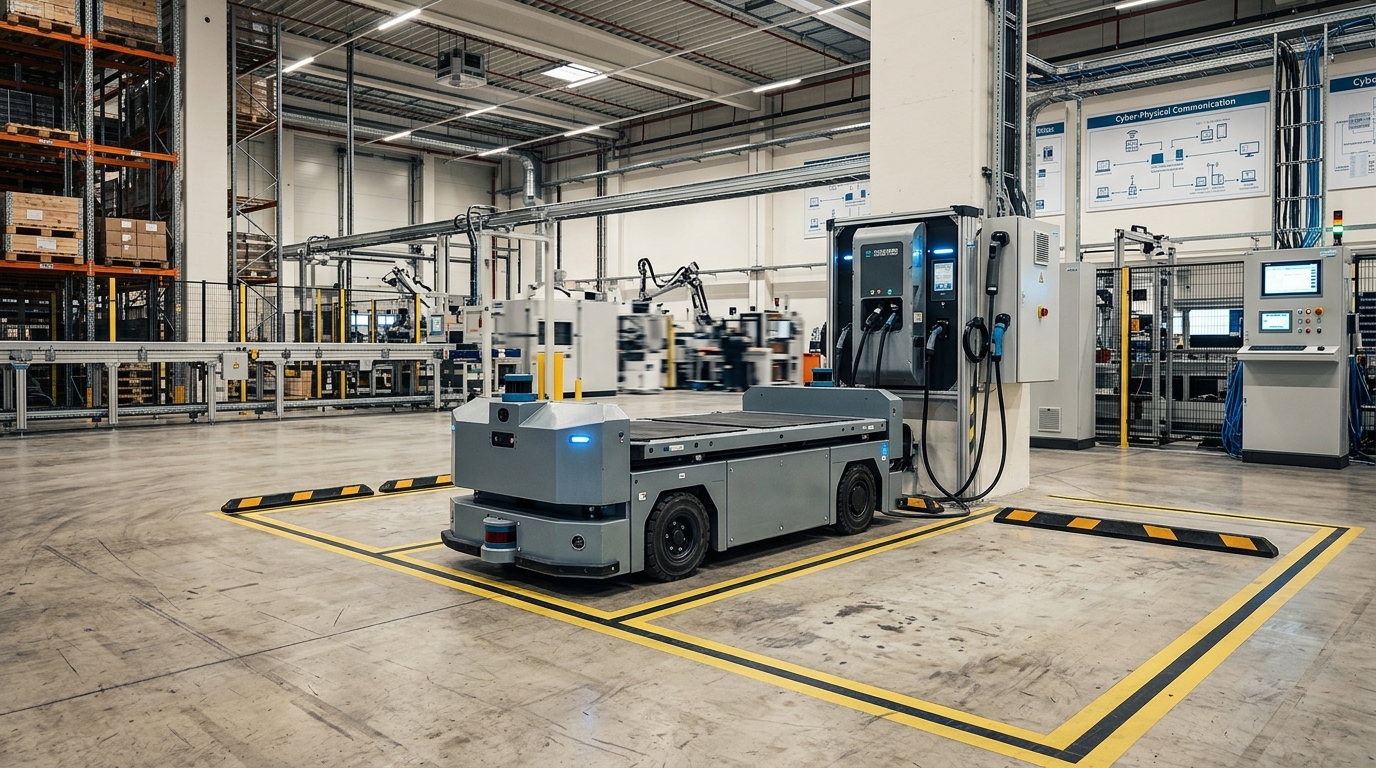 Ladeinfrastruktur Roboterflotte: Autonomes Laden