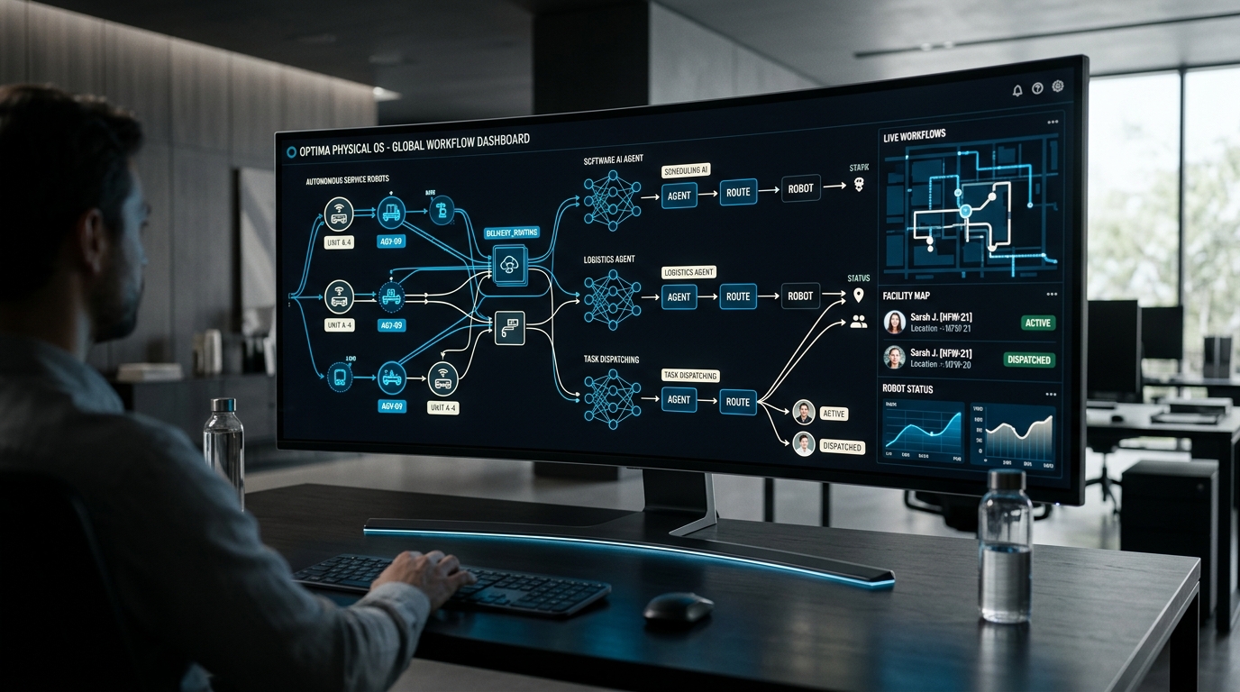 The operating system for physical work: routing one job across agent, robot and person
